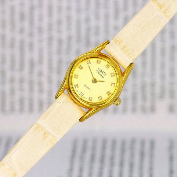 Geneve Classic Quartz Ladies, Champagne Dial - Yellow Gold Tone on Strap - Picture 9 of 14